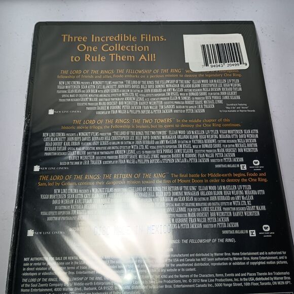 Lord Of The Rings Trilogy 3-Film Collection DVD 2012 New Sealed W/ Slipcover - Picture 10 of 13